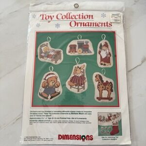 New Sealed DIMENSIONS CHRISTMAS Cross Stitch Toy Collection‎ 6 Ornaments 8392